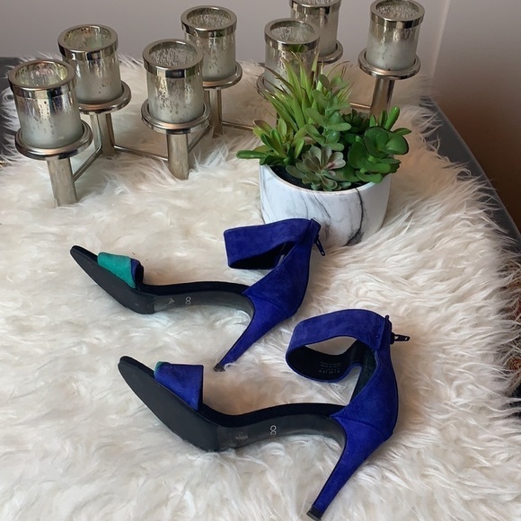 Aldo Women’s Deserto Bright Blue/Green Ankle Strap Dress Sandal Size 6.5 US - Picture 5 of 16